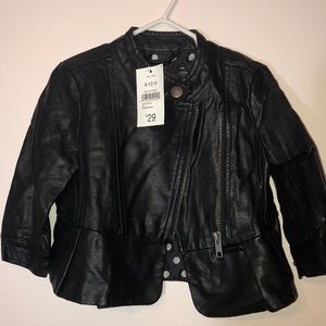 Peplum  faux leather jacket 6-12m